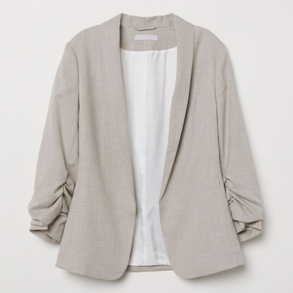 H&M Light Gray Shaw Collar Blazer